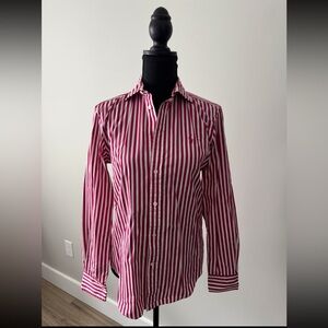 RALPH LAUREN - Fuschia Striped Button Down Shirt